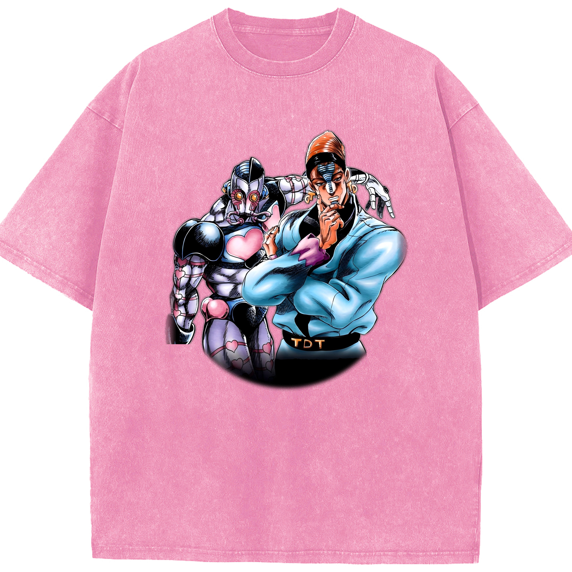 （画像用） ジョジョの奇妙な冒険 ひがしかた じょうすけ JoJo's Bizarre Adventure Higashikata Josuke 綿100% ヴィンテージ風 半袖Tシャツ（フロントプリント）